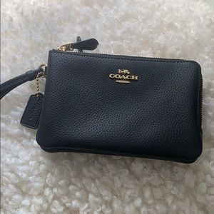 Coach double zip wristlet